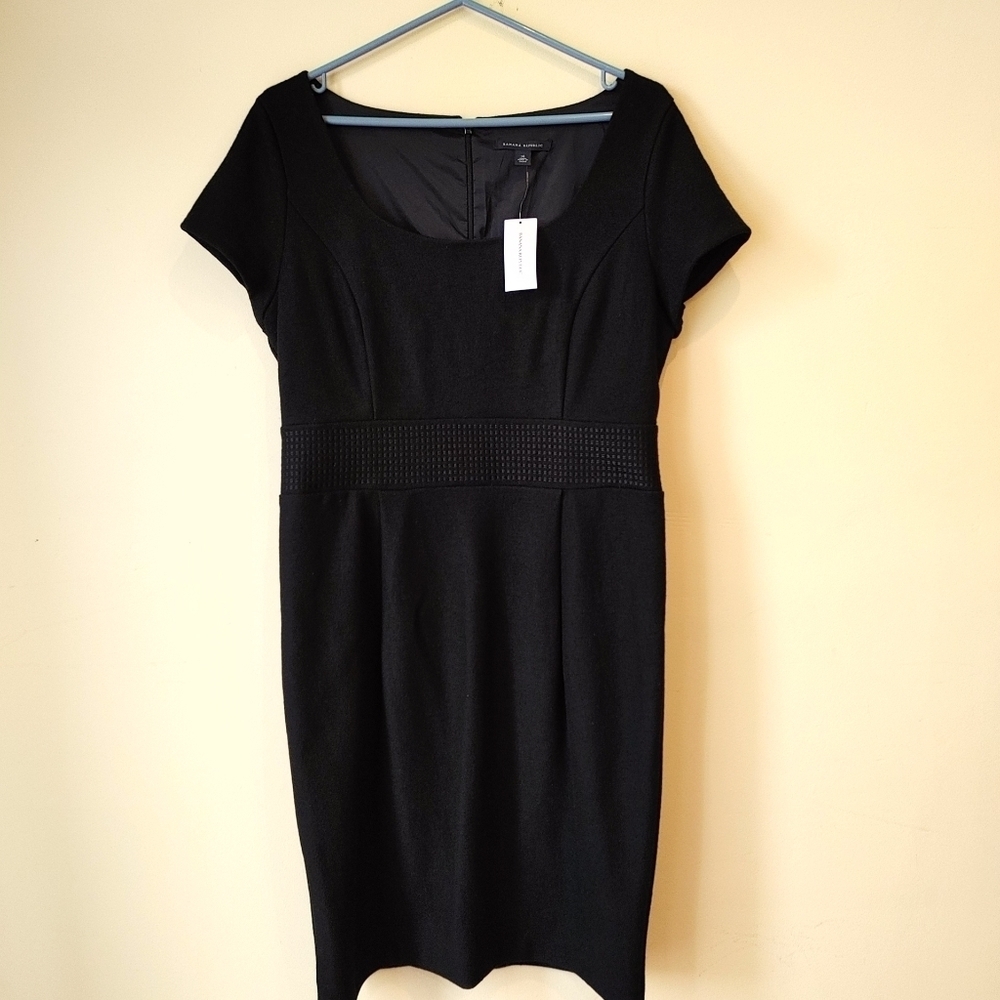 Beautiful Banana Republic 100% Wool Black Dress size 14 New